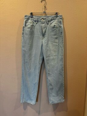 Good American Light Blue High-Rise Straight Jeans